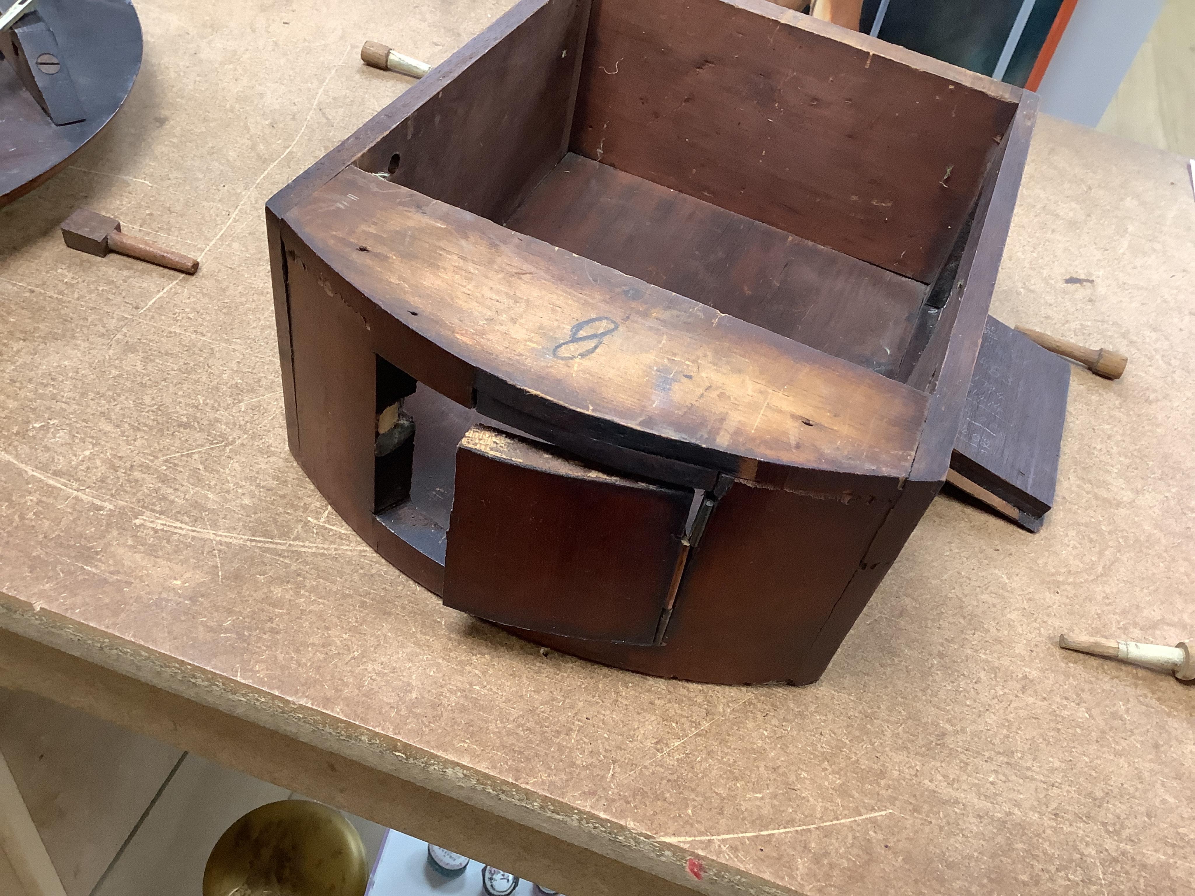 A Victorian mahogany fusee wall timepiece, 37cm diameter